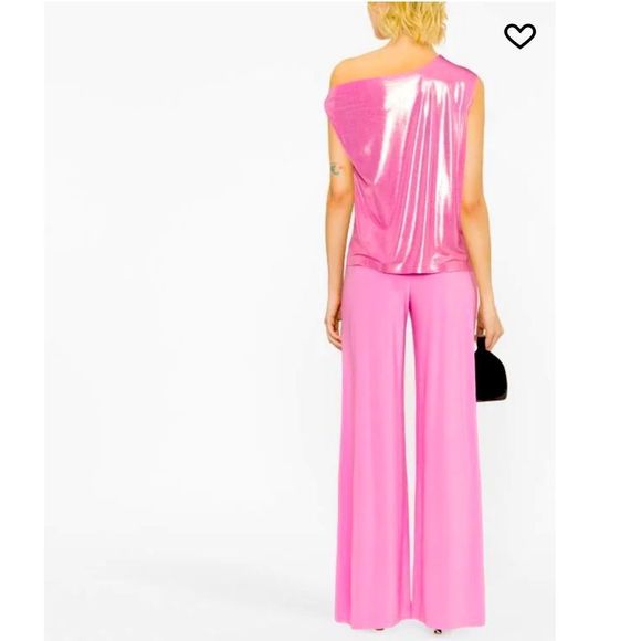 Norma Kamali Wide Leg Trousers Medium Orchid Pink - Picture 5 of 16